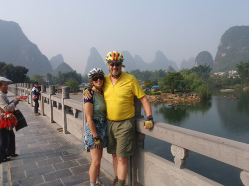 Terry and Dennis Struck on the Yangshou river.